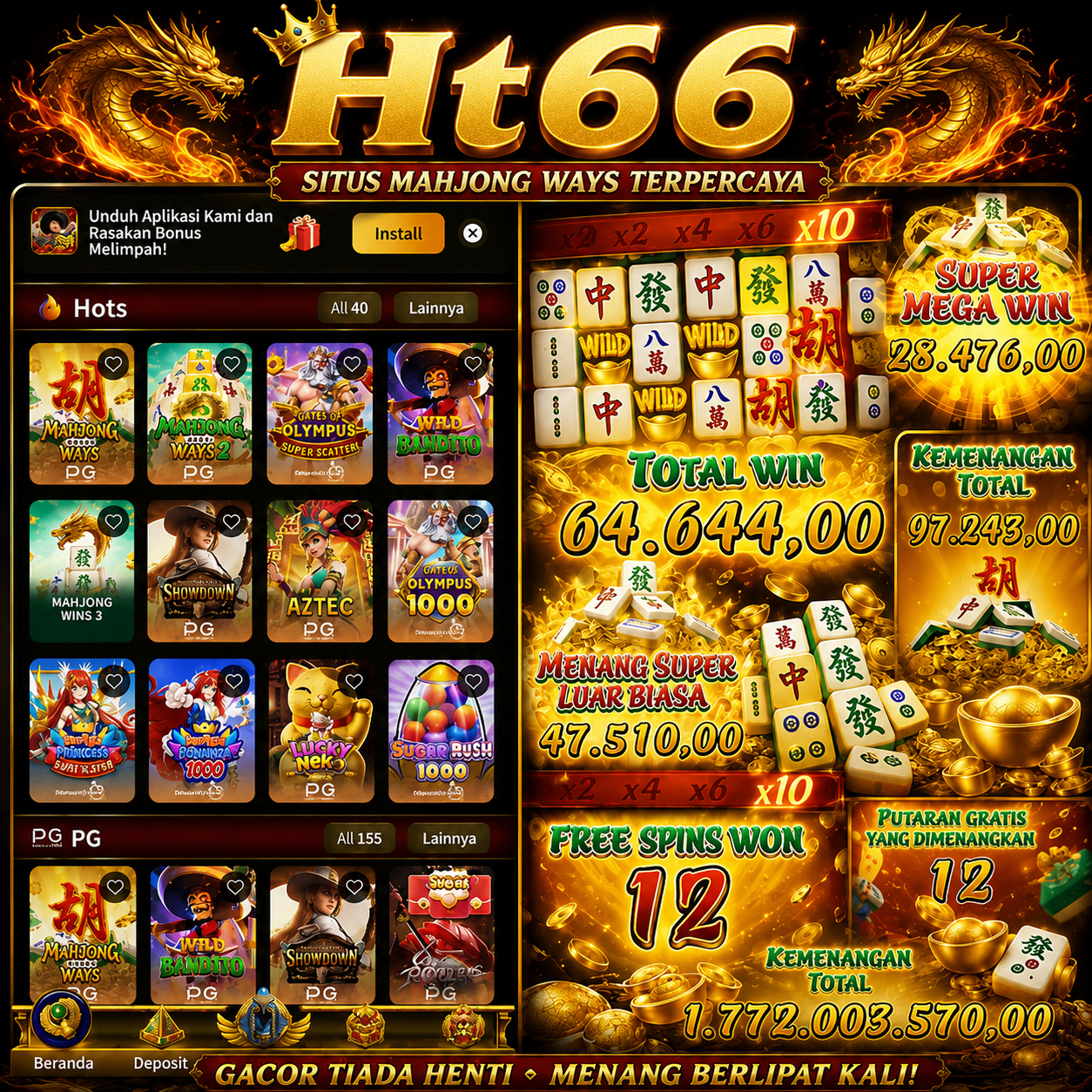 HT66 - Dowdload & Install Aplikasi Slot Asli Minimal Bet 400 Perak
